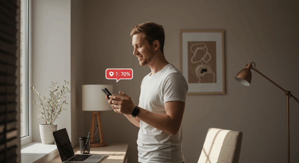 Turning off notifications to practice digital minimalism psychology.