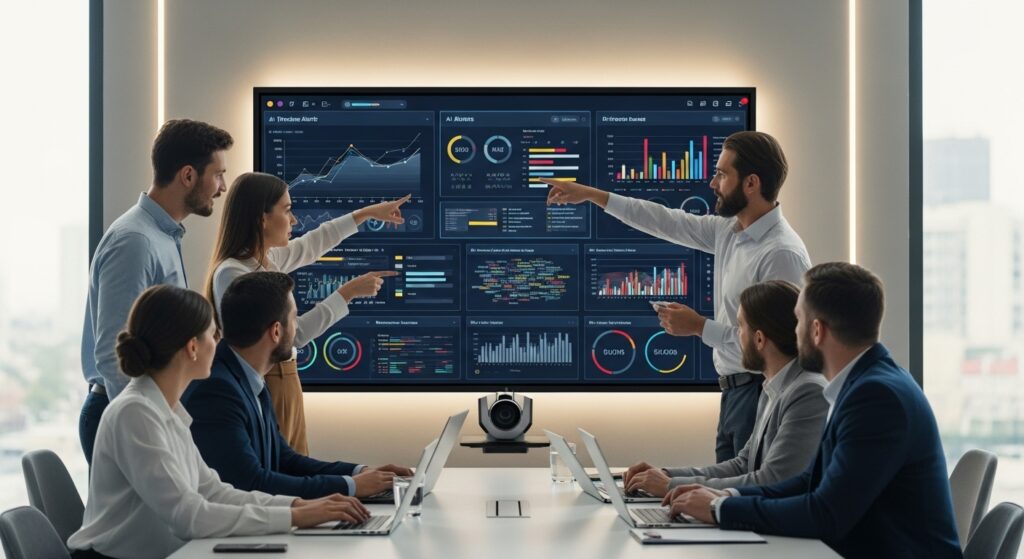 Team analyzing AI Competitor Trend Alerts